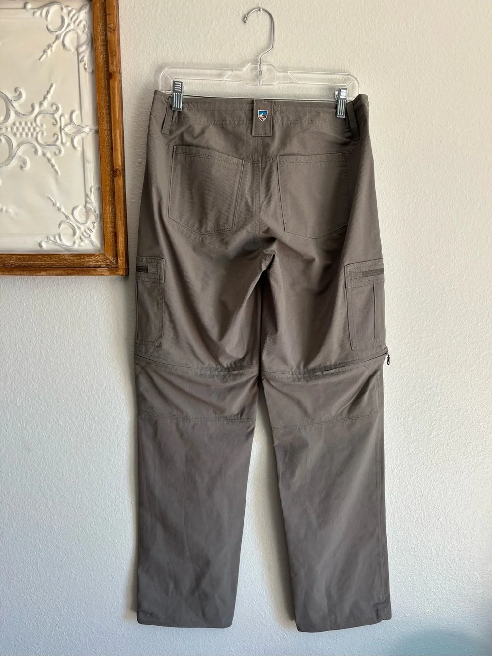 KUHL Women’s Size 8 Regular Gray Cargo Zipper Hiking Pants Pockets RN#108846